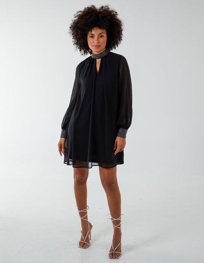 Shift Diamante Collar Midi Dress