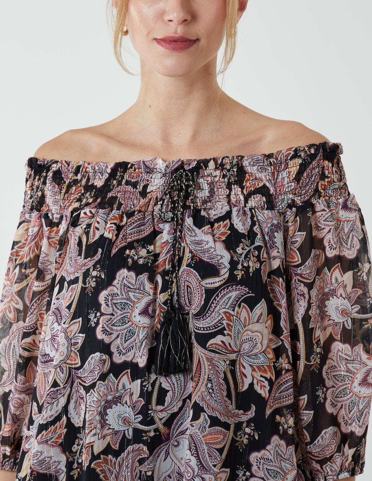 Sheared Neck Bardot Dress