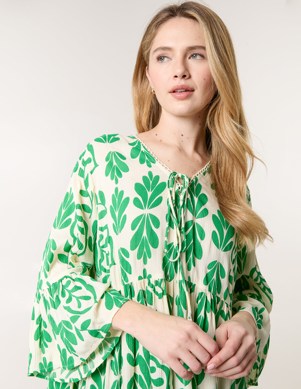 Tie Front Smock Dress