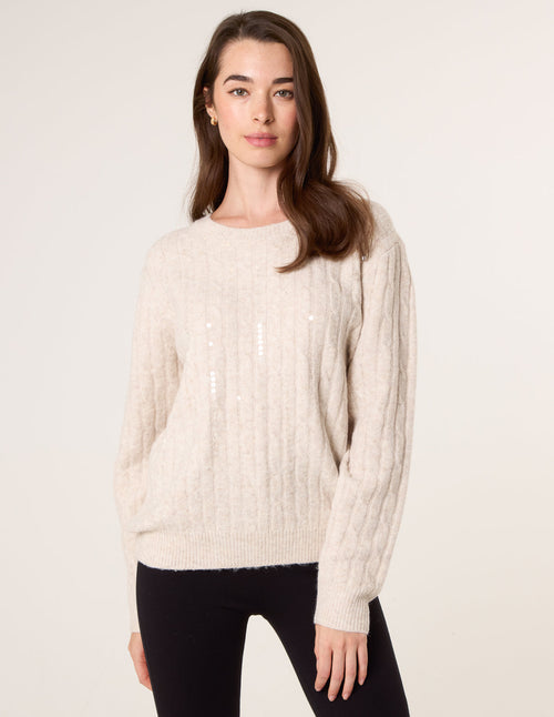 Round Neck Jumper With Sequin
