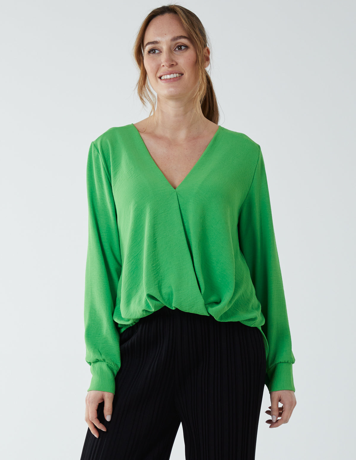 Crossover Woven Plain Blouse
