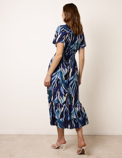 Ring Detail Printed Dress