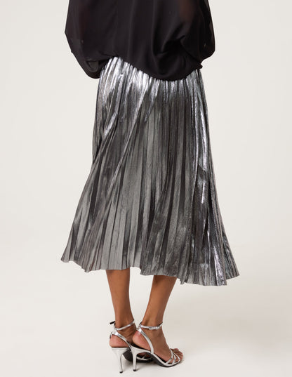 Metallic Pleated Tulle Skirt