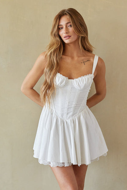 Belle Lace Trim Corset Mini Dress
