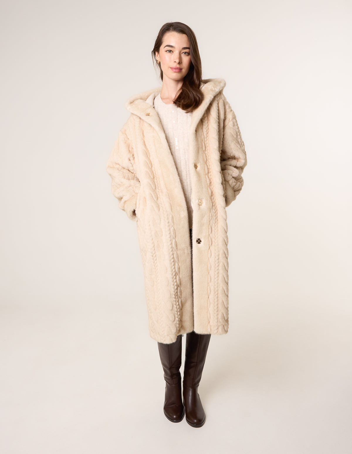 Long Faux Fur Cardigan
