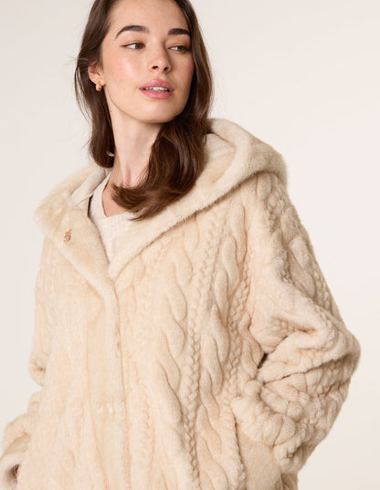 Long Faux Fur Cardigan