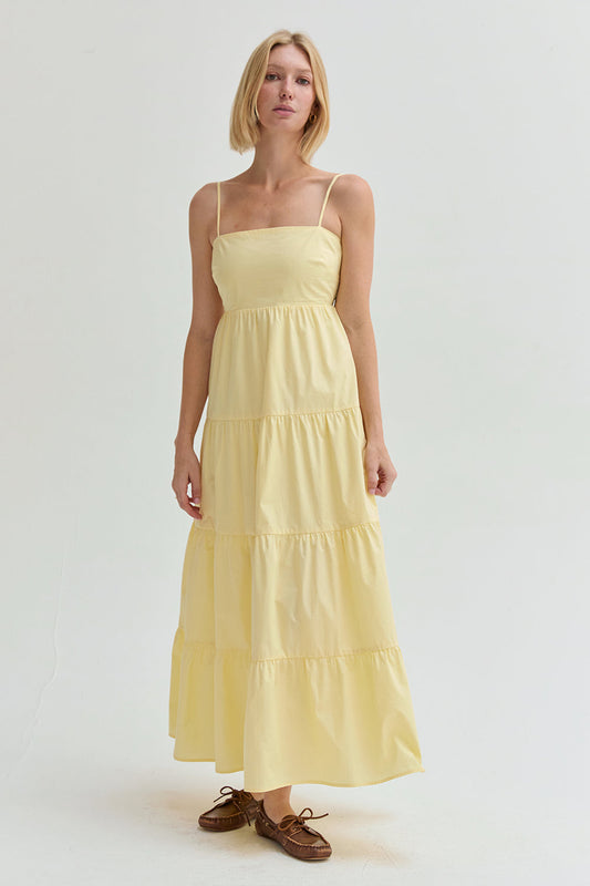 Iris Poplin Tiered Maxi Dress
