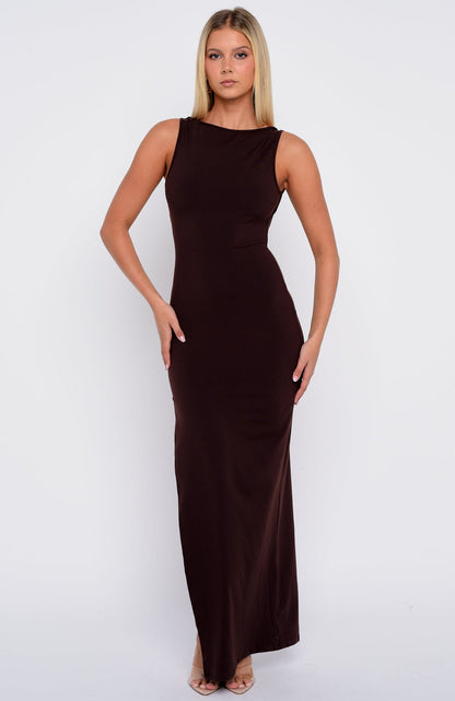Don't Want To Be Apart Maxi Dress Dark Chocolate