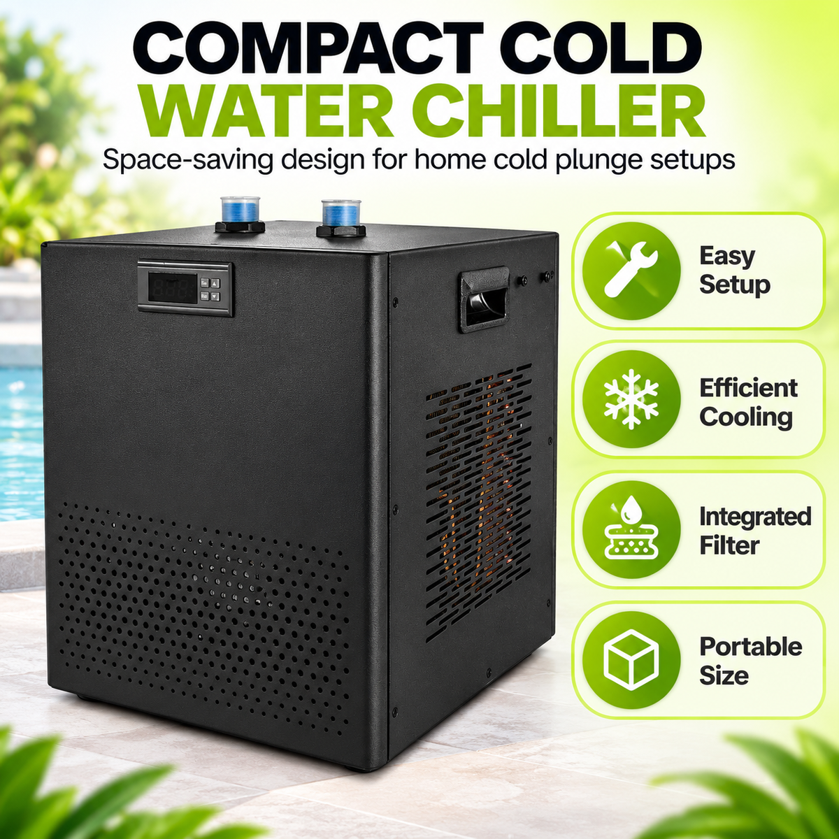 🔥 2°C Cold Plunge Ice Bath with T1 Chiller – 340L Portable Recovery Barrel