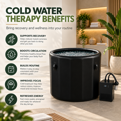 🔥 2°C Cold Plunge Ice Bath with T1 Chiller – 340L Portable Recovery Barrel