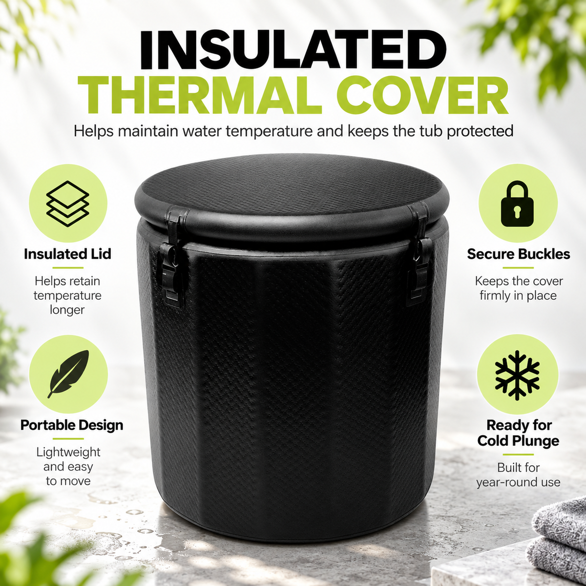 🔥 2°C Cold Plunge Ice Bath with T1 Chiller – 340L Portable Recovery Barrel