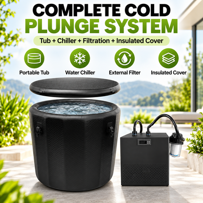 🔥 2°C Cold Plunge Ice Bath with T1 Chiller – 340L Portable Recovery Barrel