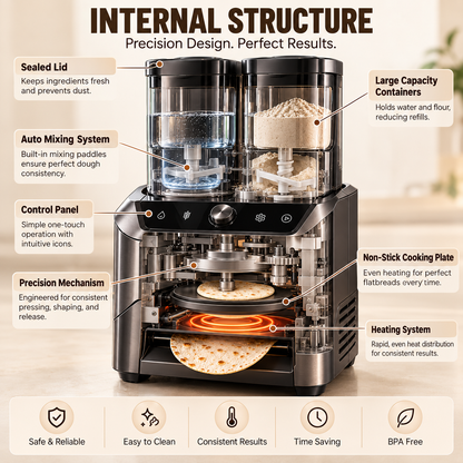 🔥 Limited-Time Sale – All-in-One Automatic Flatbread Maker with Smart Mixing & Cooking