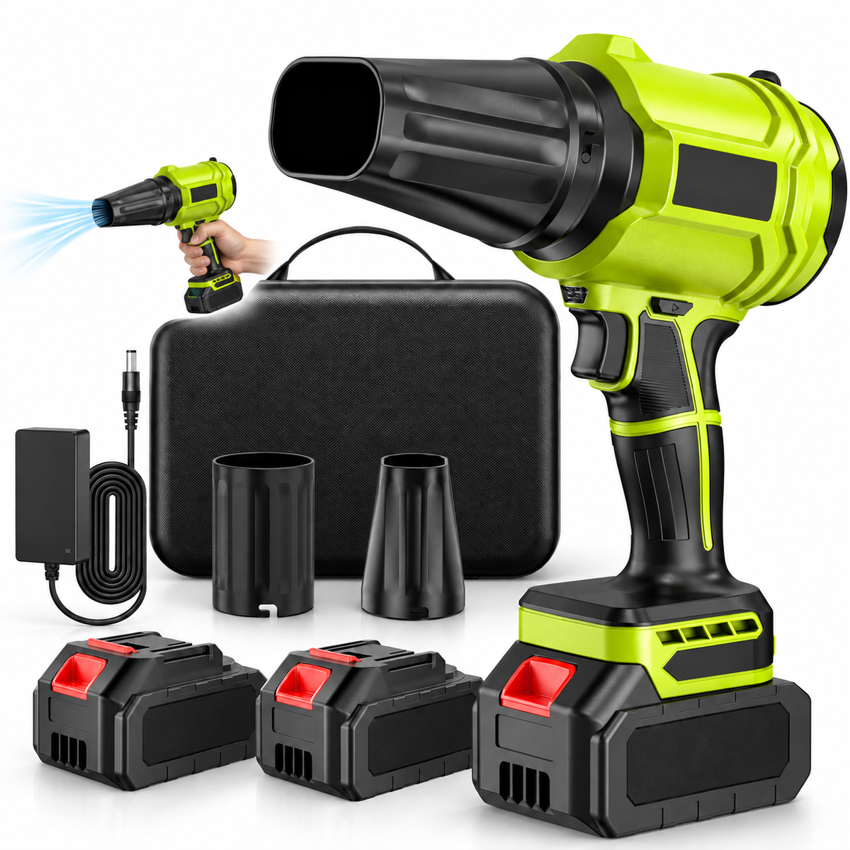 🔥 Fall Sale – 980,000 RPM Cordless Leaf Blower – 2 Batteries & Charger Included