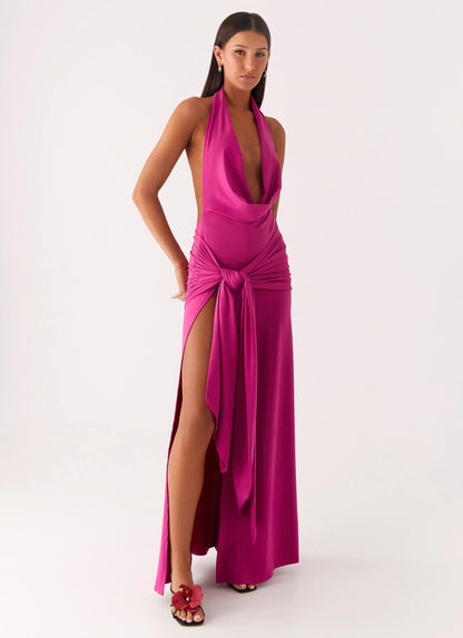 Rowan Ray Cowl Maxi Dress - Fuchsia