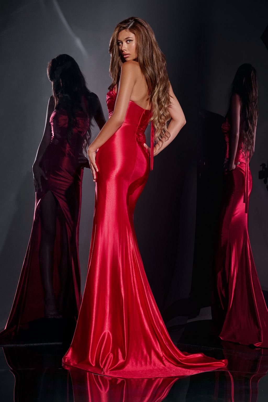 Jovani D5006 Long High Slit Formal Prom Dress