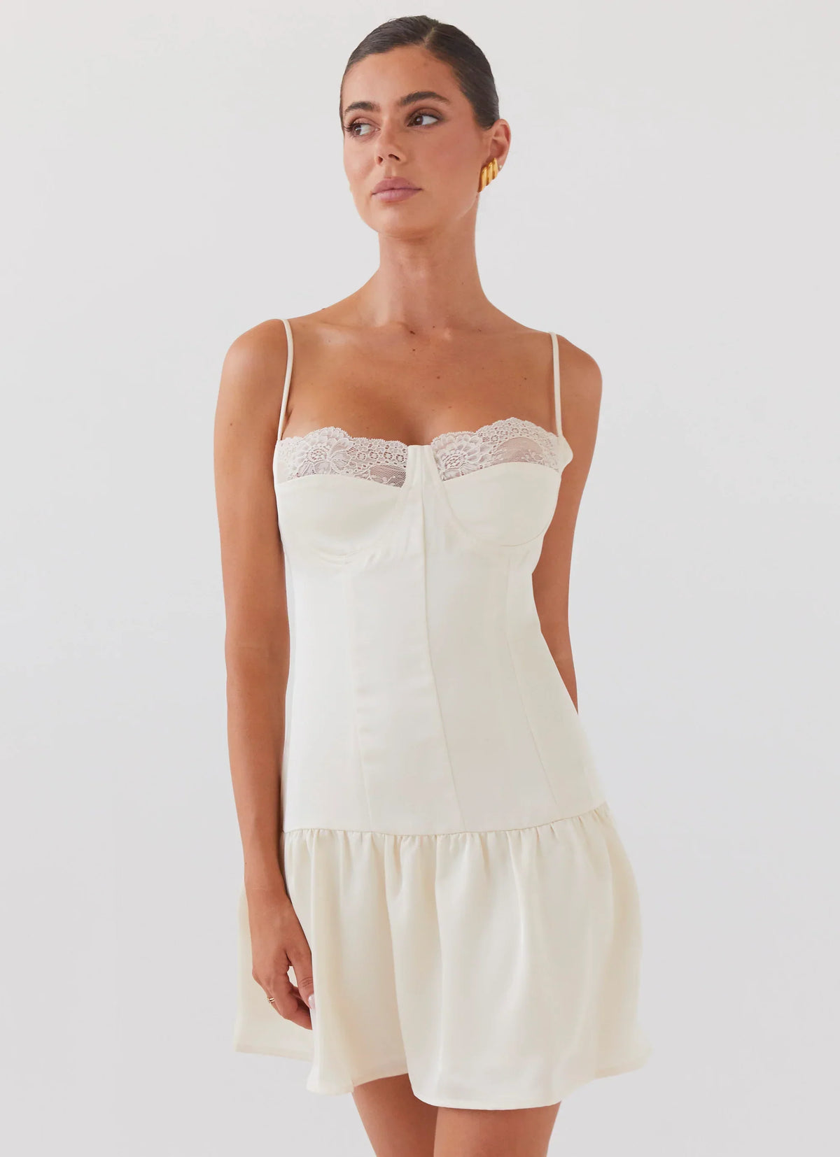 Take A Chance Bustier Mini Dress - Ivory