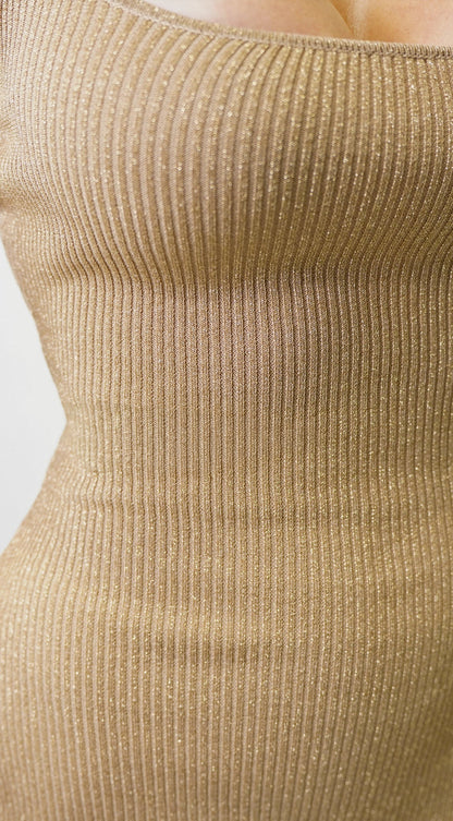 Calixa Lurex Midi Dress - Gold