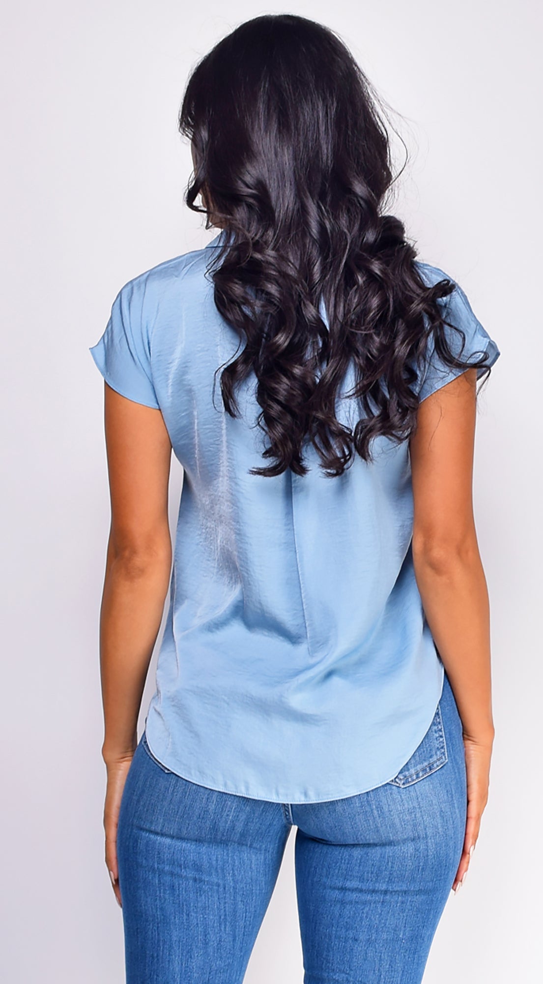 Kai Button Up Top - Blue
