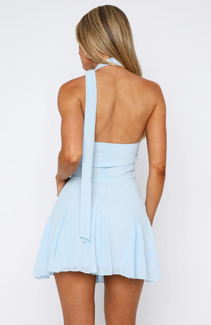 Moonlit Desire Mini Dress Dusty Blue