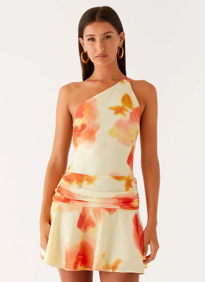 Meah Backless Mini Dress - Mimosa Blossom