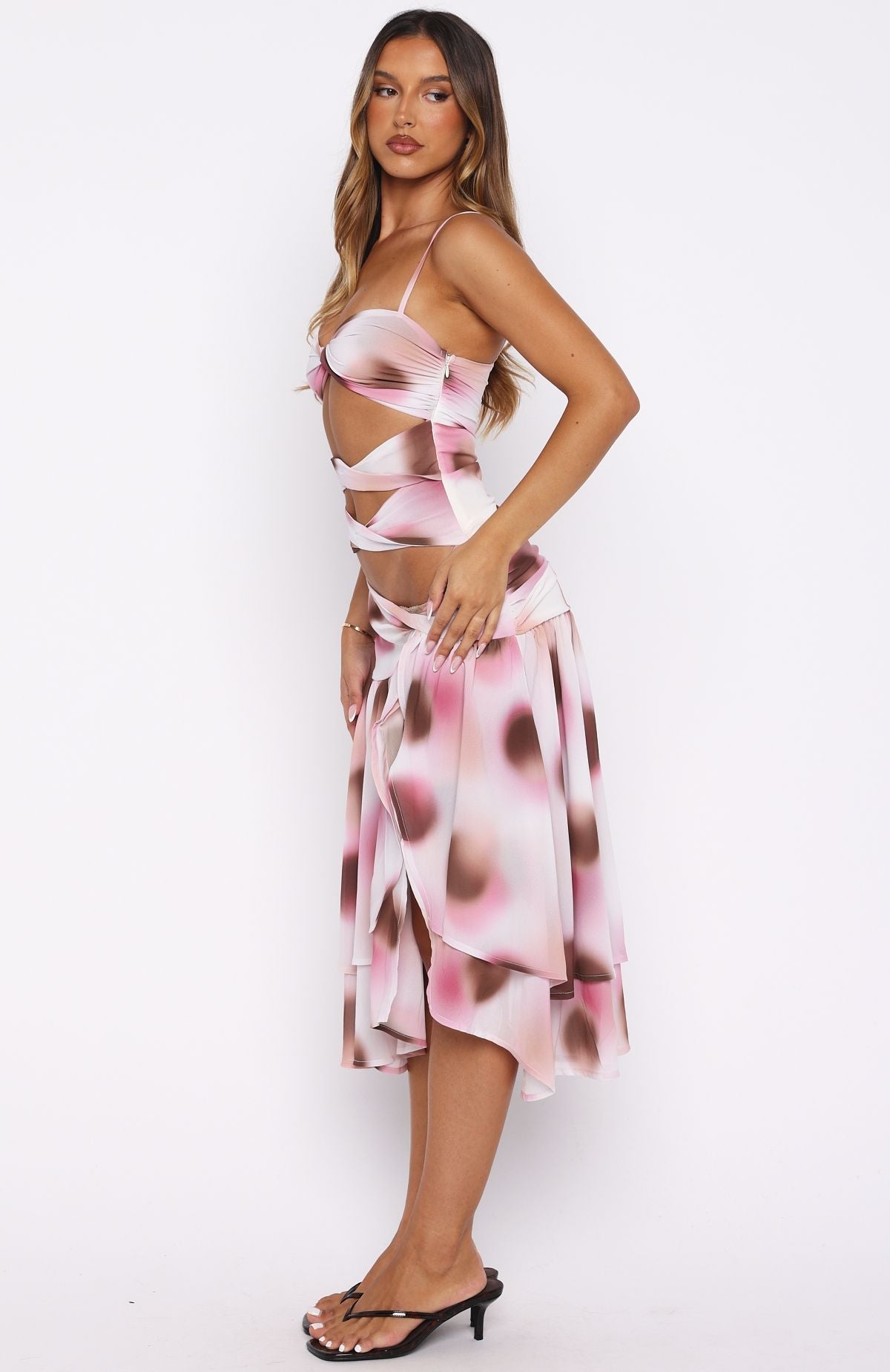 Dancing In Greece Midi Dress Neopolitana Sundae