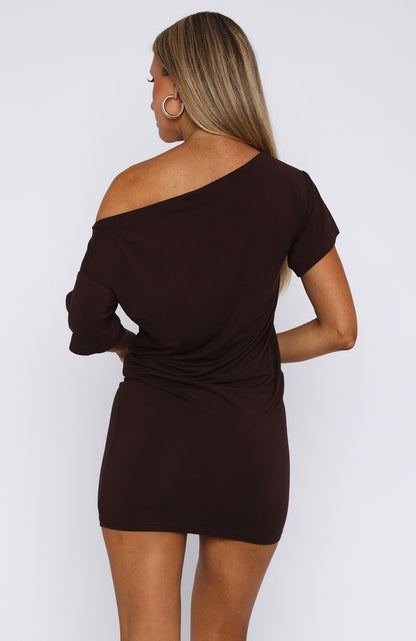My Own Hero Mini Dress Chocolate