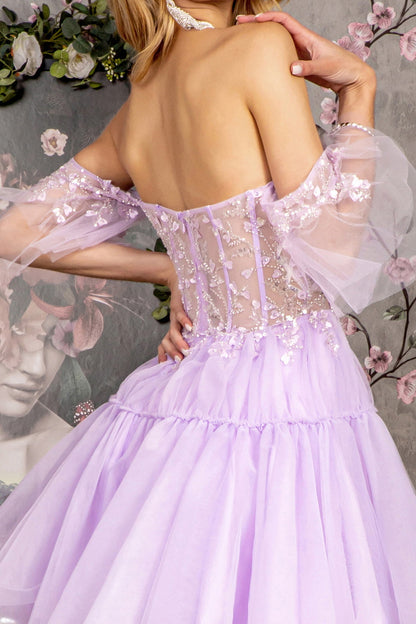High Low Formal Detachable Overskirt Prom Dress