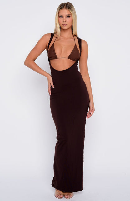 Don't Want To Be Apart Maxi Dress Dark Chocolate