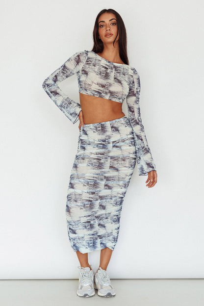 Blue Moons Strap Back Crop Top Indigo Denim
