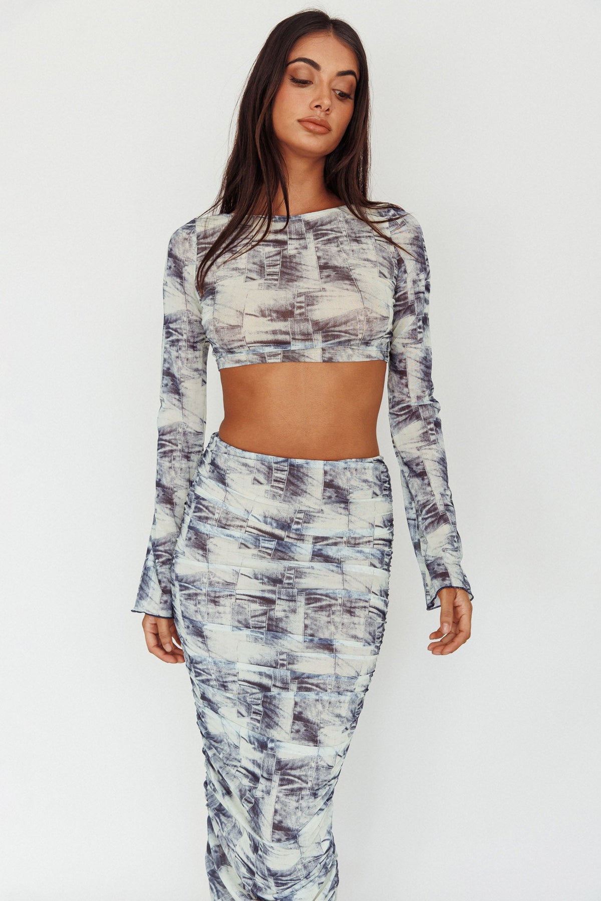 Blue Moons Strap Back Crop Top Indigo Denim