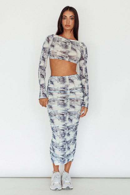 Blue Moons Strap Back Crop Top Indigo Denim