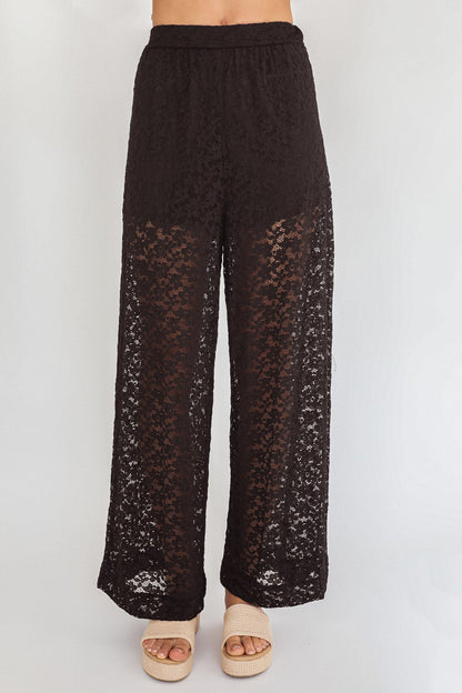 Canyons Wide Leg Pants Lace Black