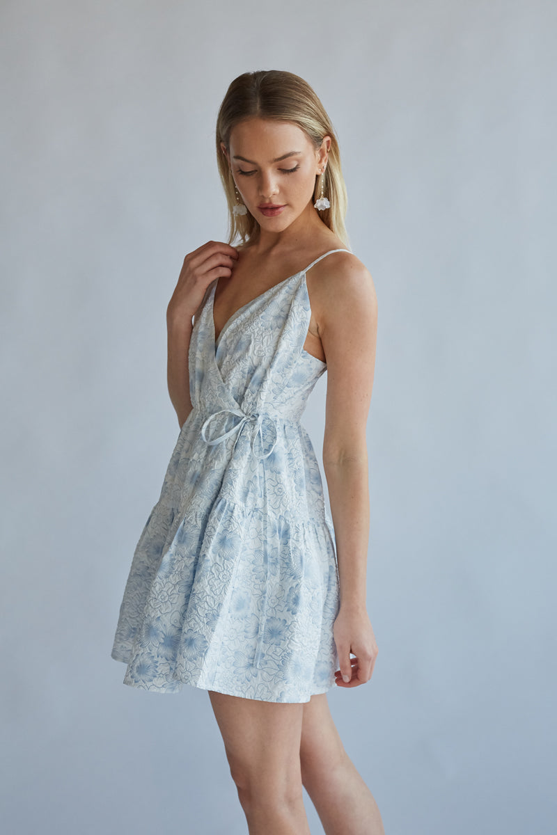Whitney Floral Wrap Mini Dress