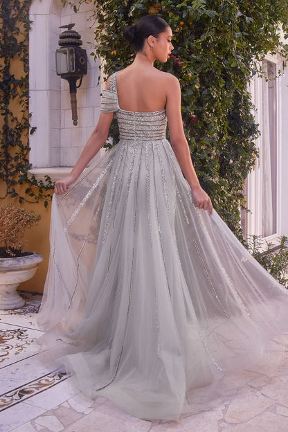 Andrea & Leo A1314 Long Beaded Formal Prom Overskirt Dress