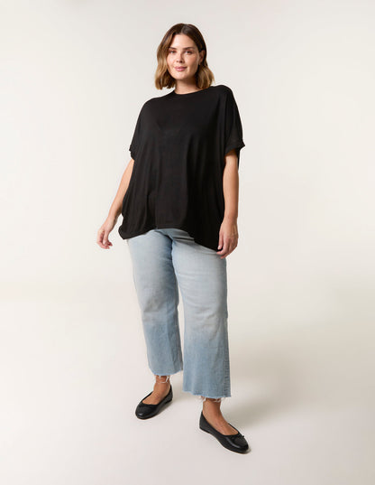 Curve Floral Crochet Back Top