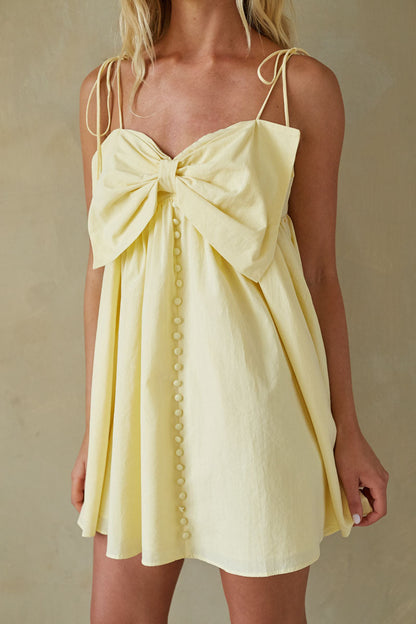 Bebe Button-Up Bow Mini Dress