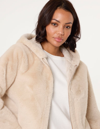 Faux Fur Hooded Jacket