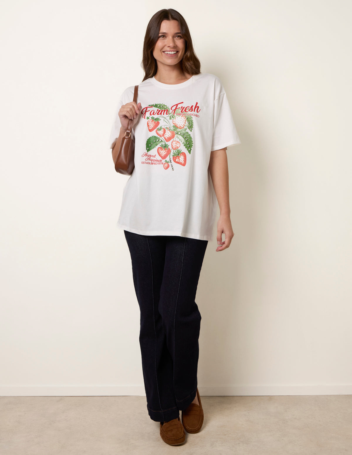 Strawberry Graphic Print Crew-Neck T-shirt