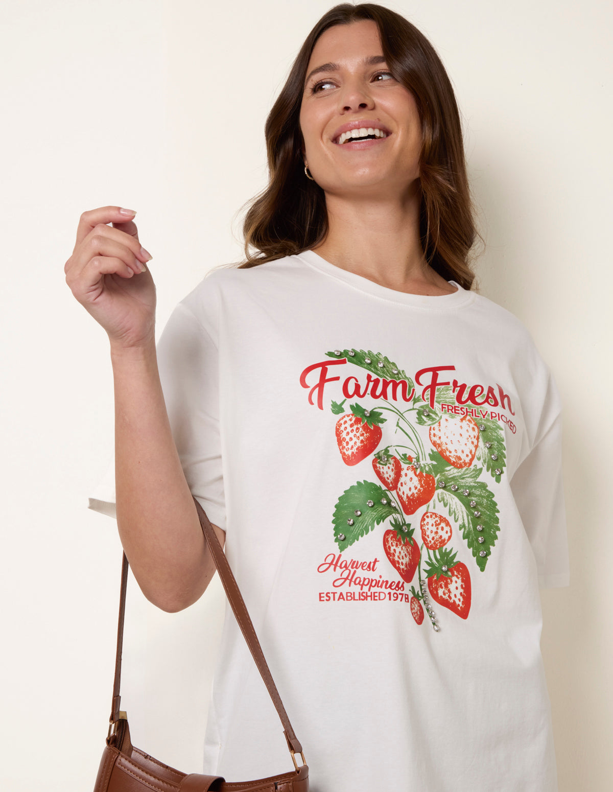 Strawberry Graphic Print Crew-Neck T-shirt