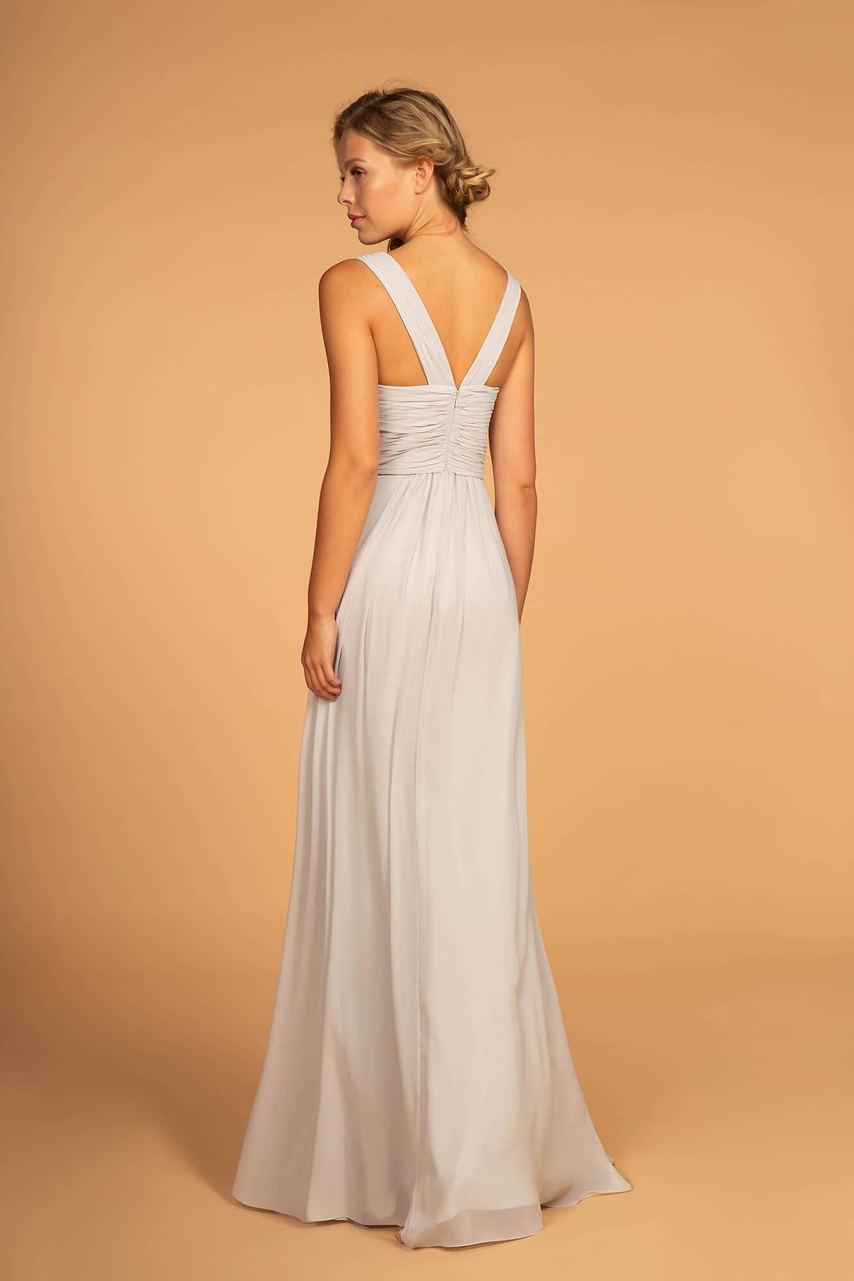 Chiffon Ruched Bridesmaid Long Formal Dress