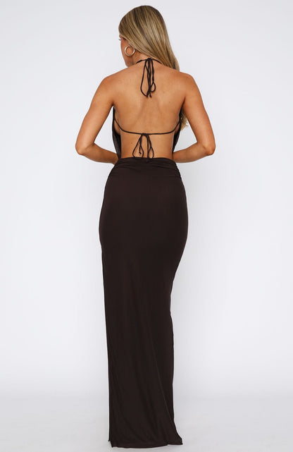 Neither One Of Us Maxi Dress Chocolate