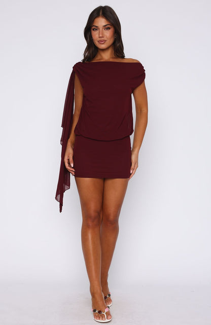 Sicilian Dreams Mini Dress Wine