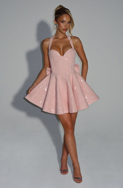 Georgette Mini Dress - Blush