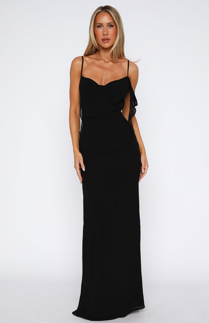 Love Blossoms Maxi Dress Black