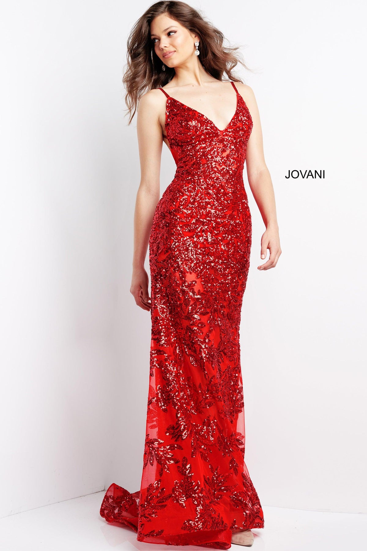 Jovani 06203 Formal Spaghetti Strap Long Gown