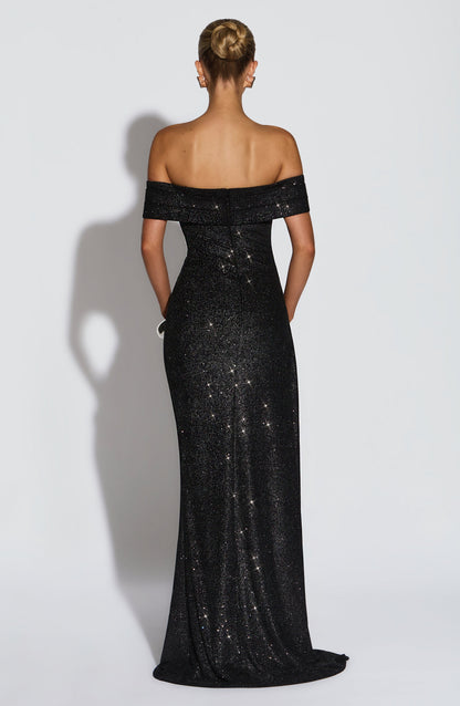 Joyce Maxi Dress - Black Sparkle