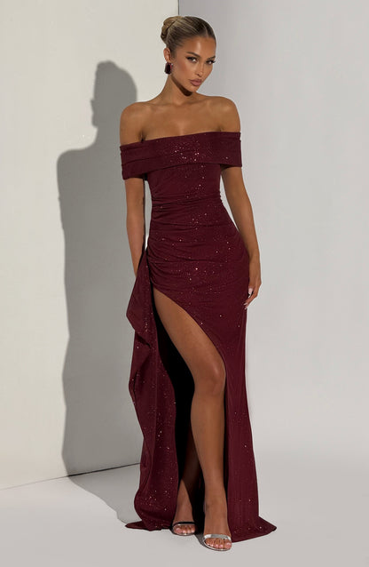 Joyce Maxi Dress - Wine Sparkle