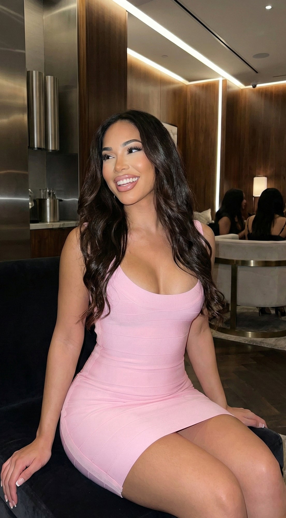 Lunelle Sculpt Bandage Mini Dress - Pink