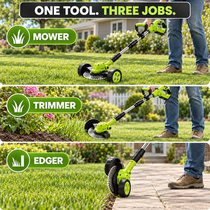 🔥 Summer Sale – 21V Cordless 3-in-1 Lawn Mower | Mower, Trimmer & Edger